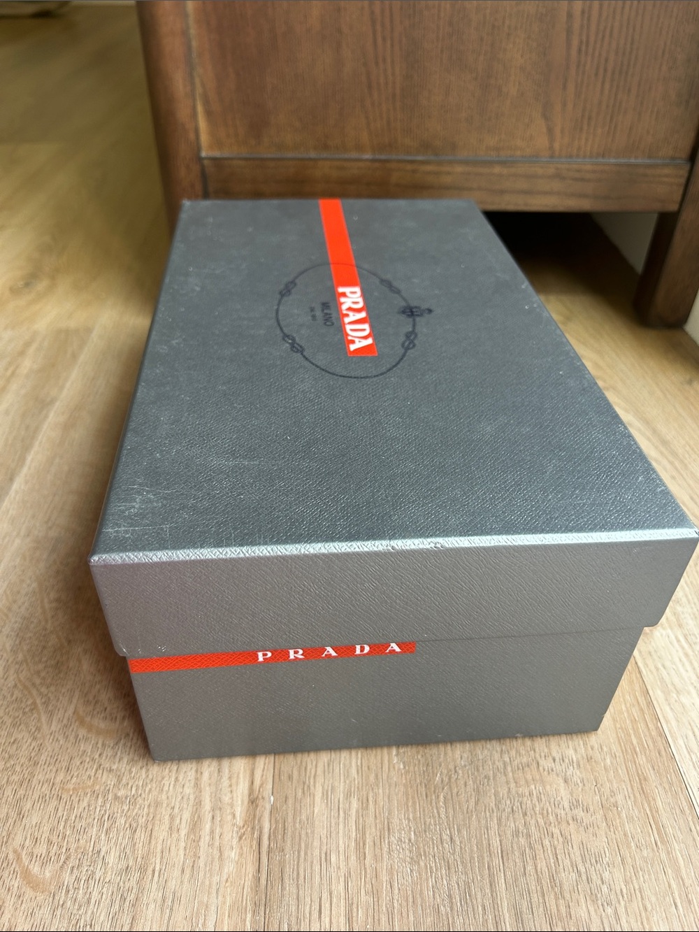 Prada White Leather Sneakers with Red Logo Detail - Picture 12 of 13